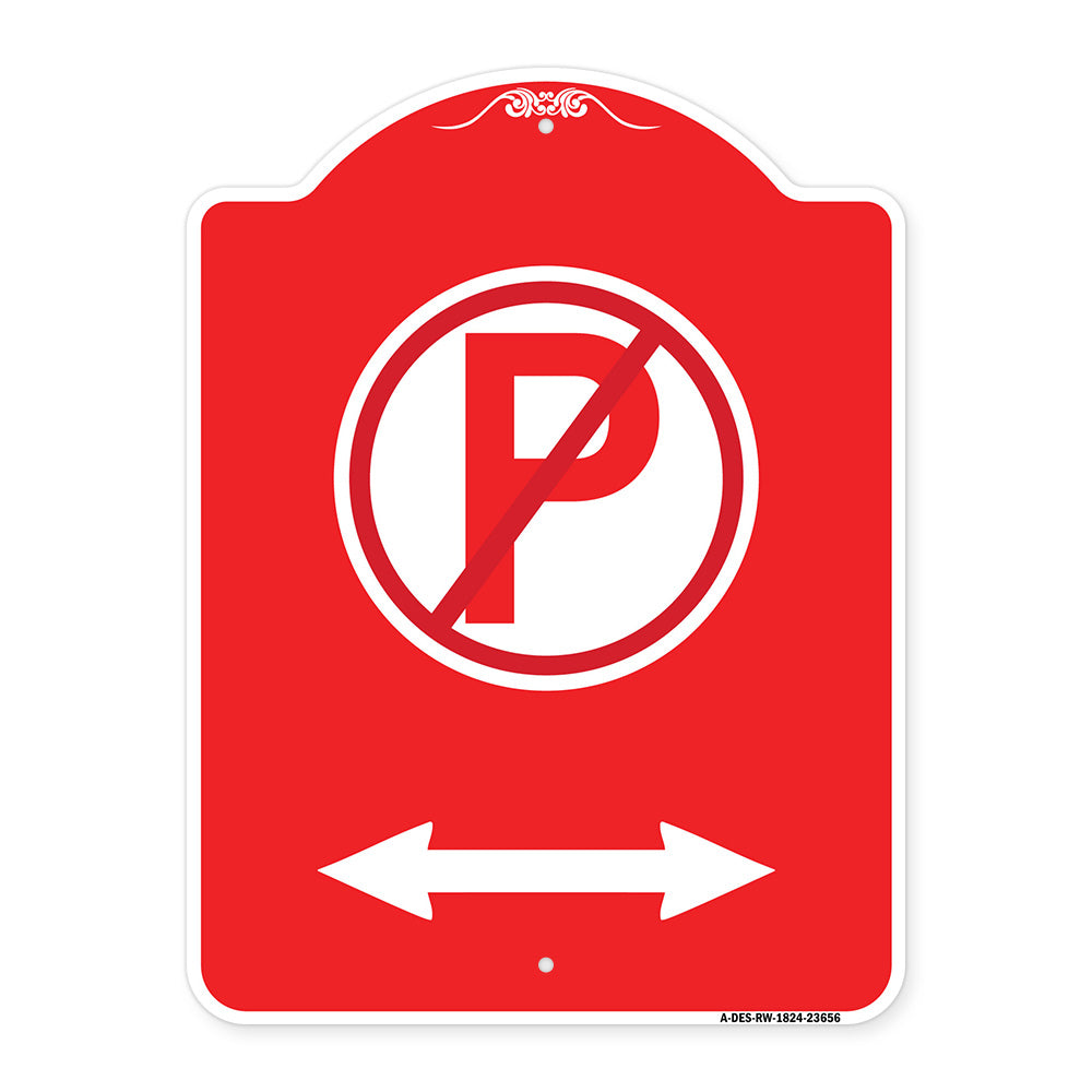 No Parking Symbol with Bidirectional Arrow