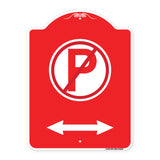 No Parking Symbol with Bidirectional Arrow