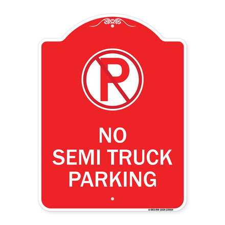 No Parking Sign No Semi Truck Parking with Symbol