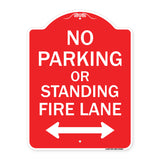 No Parking or Standing Fire Lane (With Bidirectional Arrow)