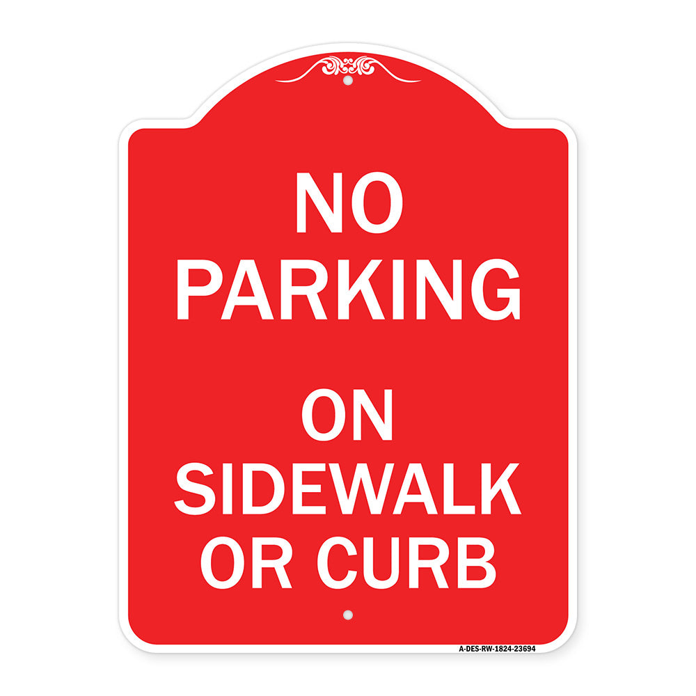 No Parking on Sidewalk or Curb