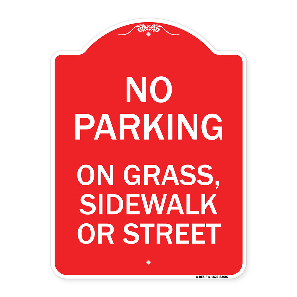 No Parking on Grass Sidewalk or Street