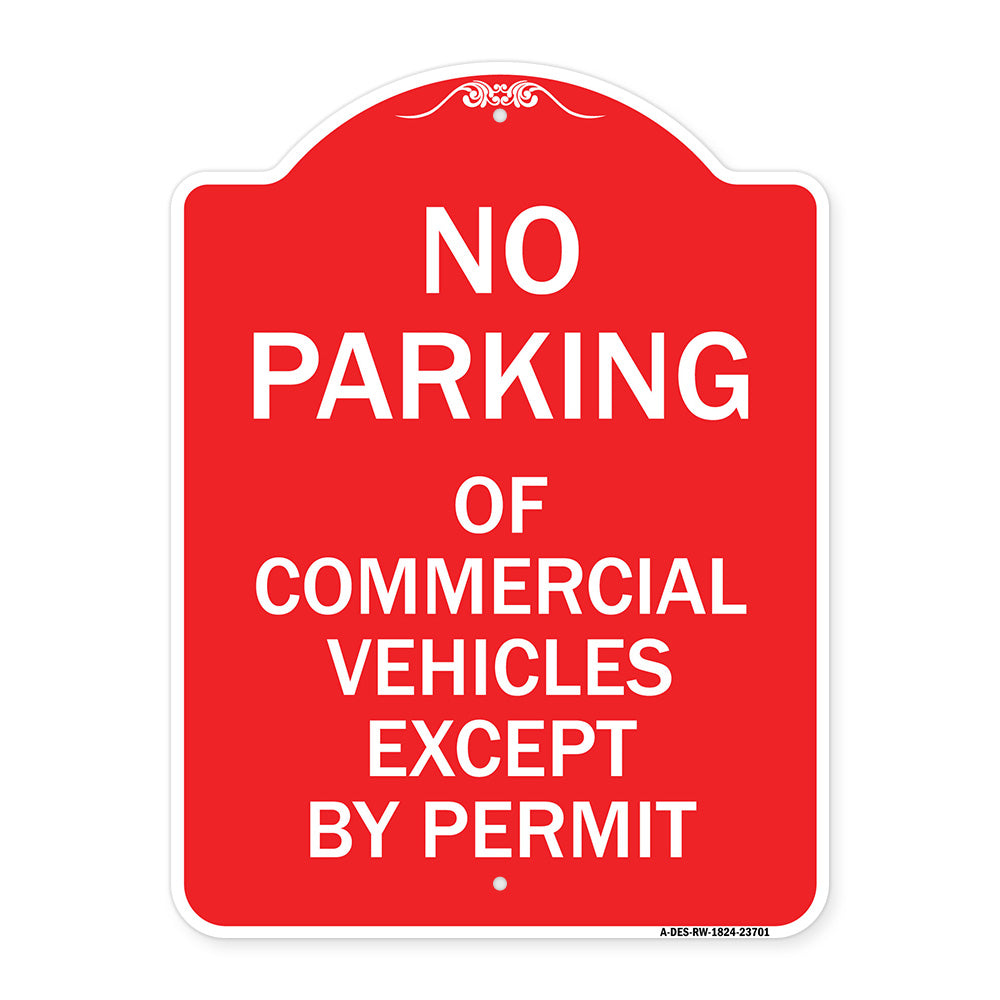 No Parking of Commercial Vehicles Except by Permit