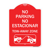 No Parking No Estacionar Tow Away Zone (With Graphic) Directional Arrow) Tacionamiento Zona De Cargamento