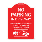 No Parking in Driveway Unauthorized Vehicles Towed
