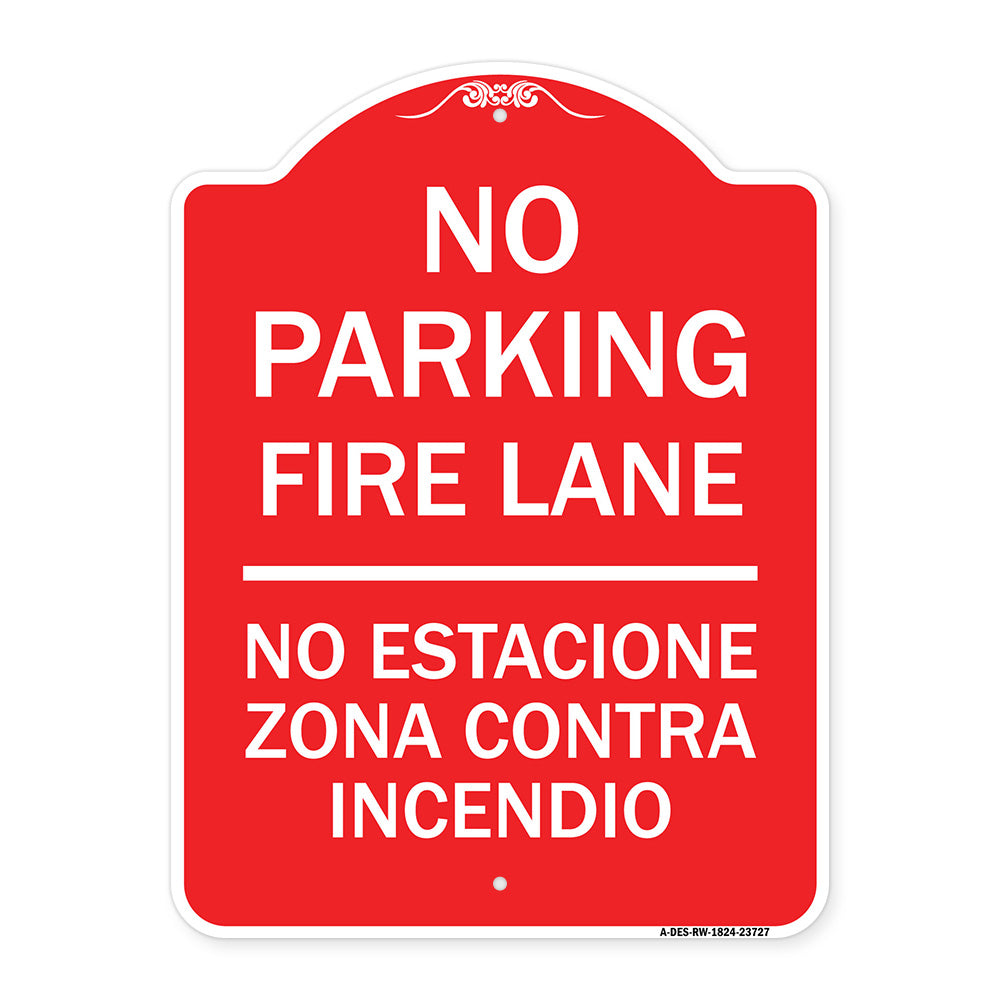 No Parking Fire Lane No Estacione Zona Contra Incendio