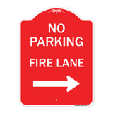No Parking Fire Lane (With Right Arrow)