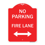 No Parking Fire Lane (With Bidirectional Arrow)