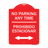 No Parking Anytime Prohibido Estacionar (With Bidirectional Arrow)