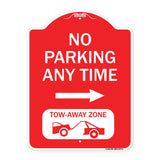 No Parking Anytime Tow-Away Zone with Right Arrow