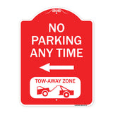 No Parking Anytime Tow-Away Zone with Left Arrow