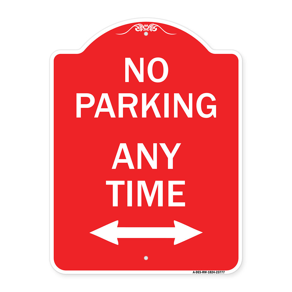 No Parking Anytime with Bidirectional Arrow