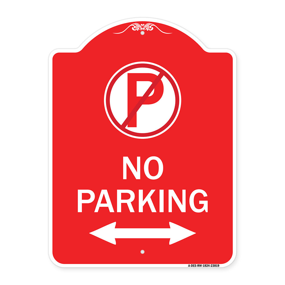 No Parking (No Parking Symbol and Arrow Pointing Left and Right)