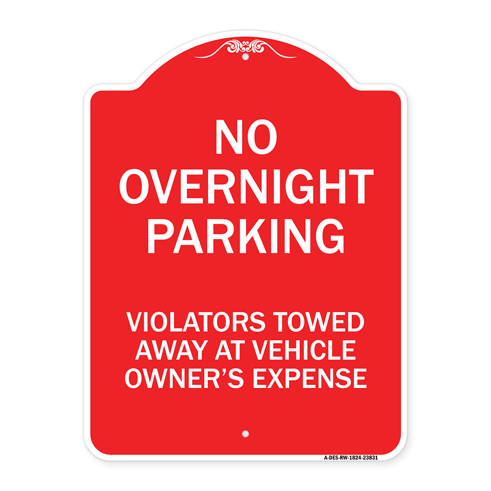 No Overnight Parking Violators Towed Away at Vehicle Owner's Expense