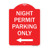 Night Permit Parking Only (With Left Arrow)
