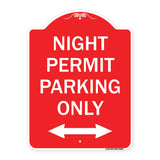 Night Permit Parking Only (With Bi-Directional Arrow)