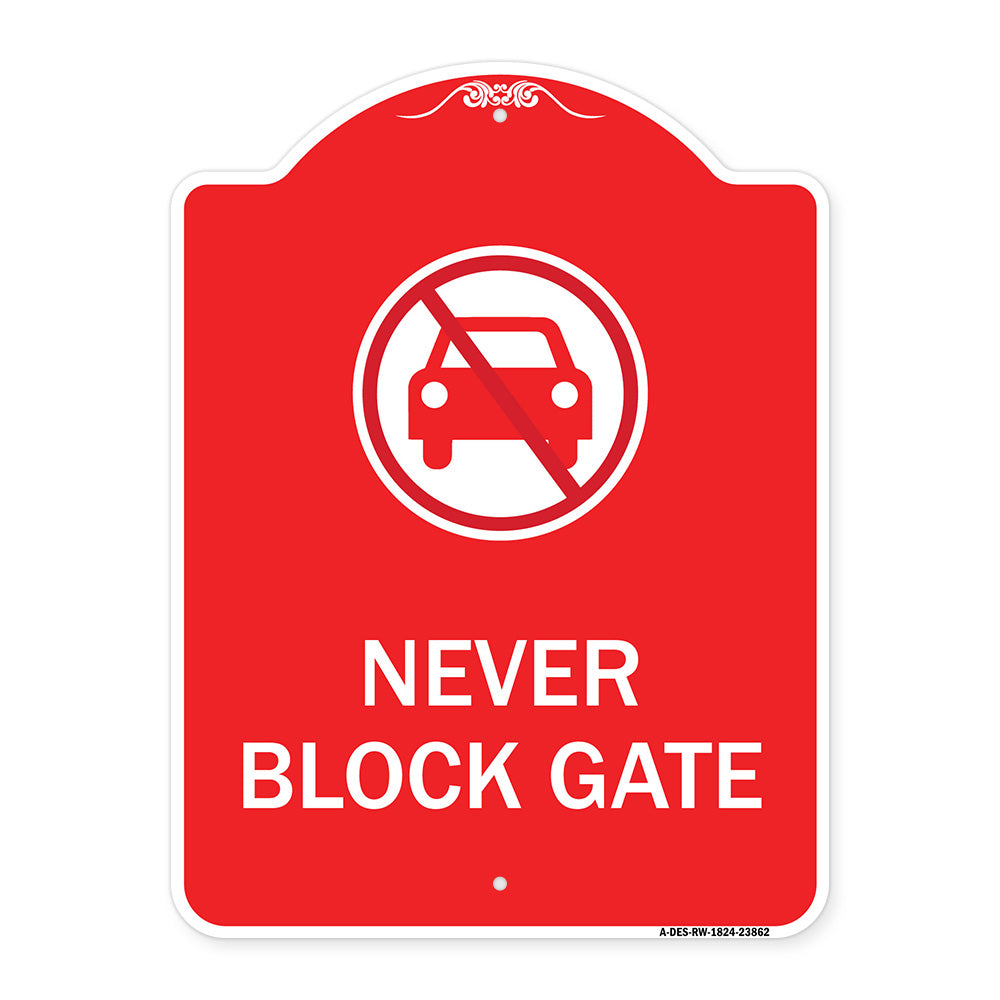Never Block Gate with No Car Symbol