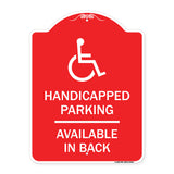 Handicapped Parking Available in Back with Graphic