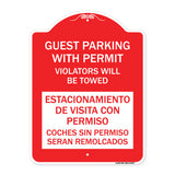 Guest Parking with Permit Violators Will Be Towed Estacionamento De Visita Con Permiso Coches Sin Permiso Seran Remolcadoa