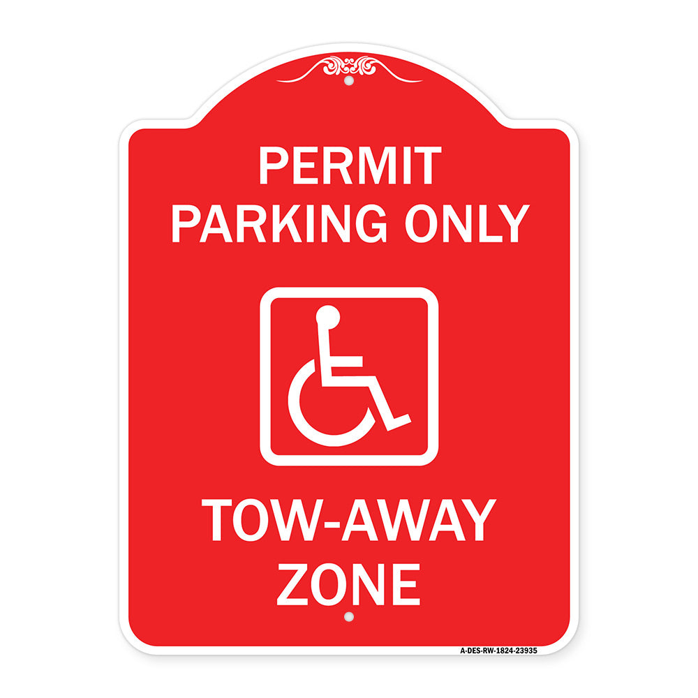 Georgia ADA Handicapped Parking Sign Accessible Permit Parking Only Tow-Away Zone with Symbol