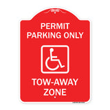 Georgia ADA Handicapped Parking Sign Accessible Permit Parking Only Tow-Away Zone with Symbol