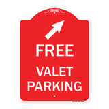 Free Valet Parking with Upper Right Arrow
