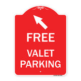 Free Valet Parking with Upper Left Arrow