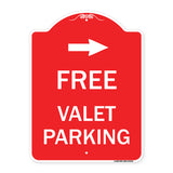 Free Valet Parking with Right Arrow