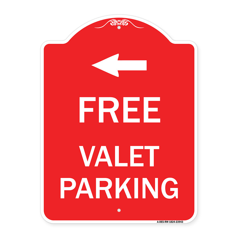 Free Valet Parking with Left Arrow