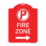 Fire Zone (No Parking Symbol and Right Arrow)