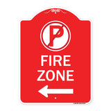 Fire Zone (No Parking Symbol and Left Arrow)