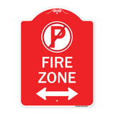 Fire Zone (No Parking Symbol and Arrow Pointing Left and Right)