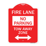 Fire Lane Tow-Away Zone with Bidirectional Arrow