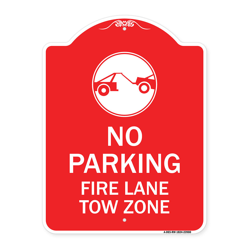 Fire Lane Tow Zone with Graphic