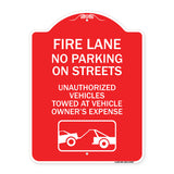 Fire Lanes No Parking on Streets Unauthorized Vehicles Towed at Owner Expense with Graphic