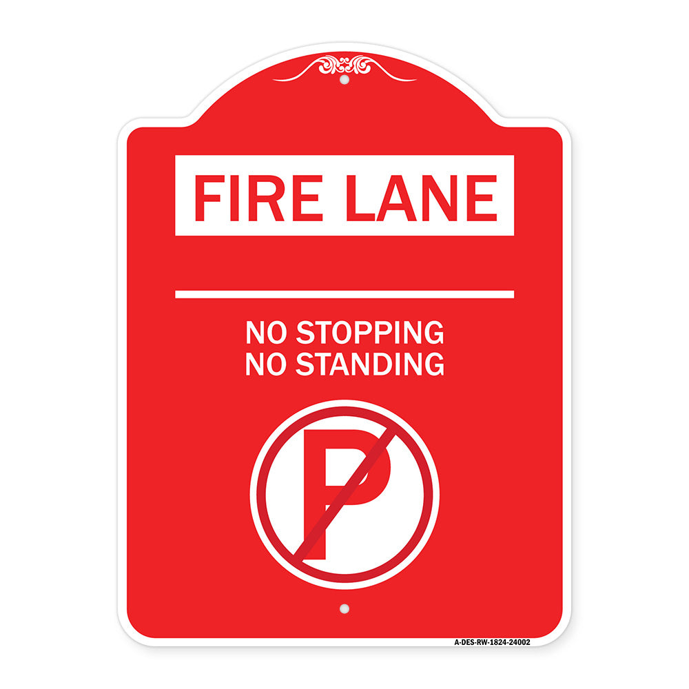 Fire Lane - No Stopping No Standing (With No Parking Symbol)