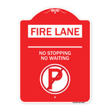 Fire Lane - No Parking No Waiting (With No Parking Symbol)