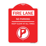 Fire Lane - No Parking Keep Clear at All Times (With No Parking Symbol)