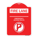 Fire Lane - Emergency Access Route (With No Parking Symbol)