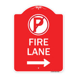 Fire Lane (No Parking Symbol and Right Arrow)