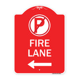 Fire Lane (No Parking Symbol and Left Arrow)