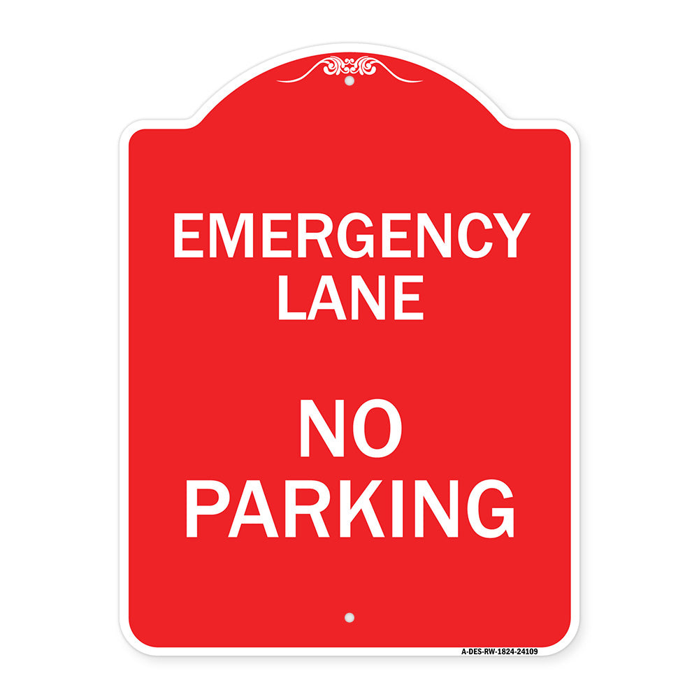 Emergency Lane No Parking Sign