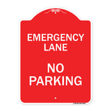 Emergency Lane No Parking Sign