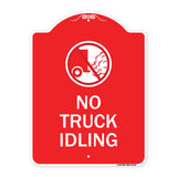 Driveway Sign No Truck Idling with Graphic