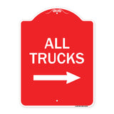 Driveway Sign All Trucks with Right Arrow