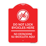 Do Not Lock Bicycles Here - No Estacione Su Bicicleta Aqui (With No Bicycle Graphic)