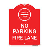 Do Not Enter No Parking Fire Lane with Graphic