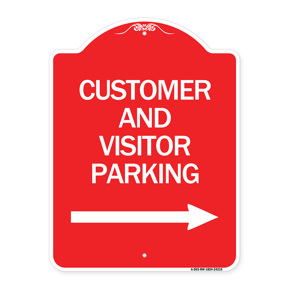 Customer and Visitor Parking (With Right Arrow)