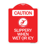 Caution - Slippery When Wet or Icy (With Graphic)