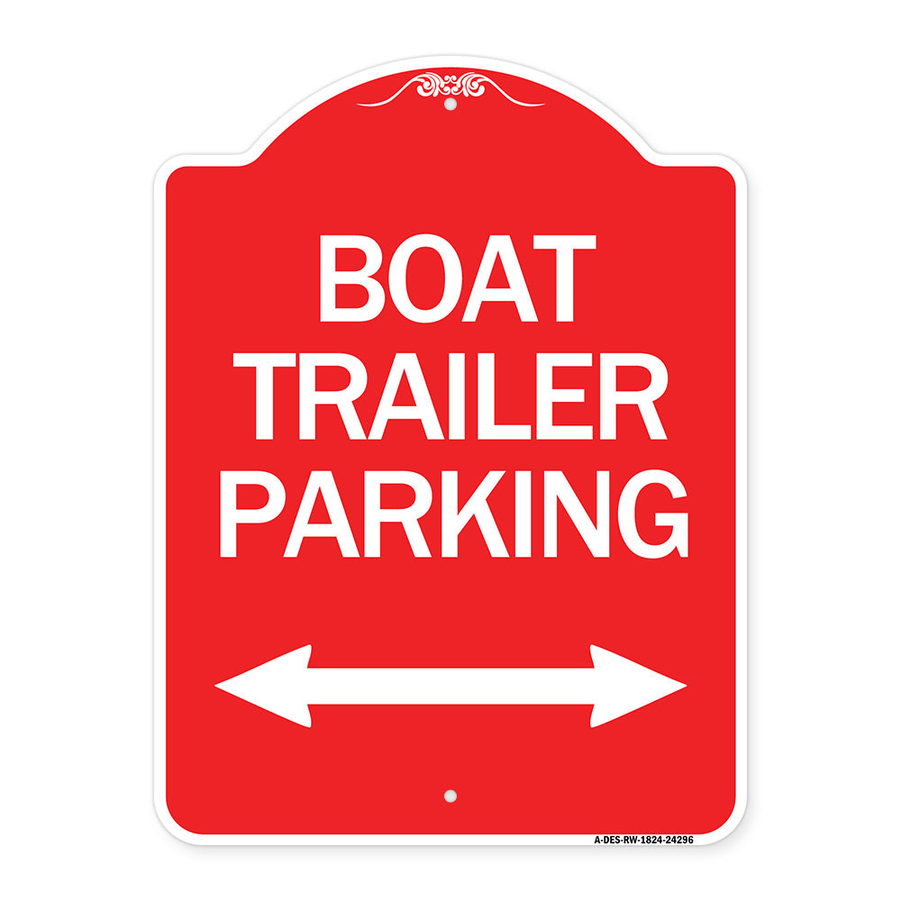 Boat Trailer Parking (With Bidirectional Arrow Symbol)